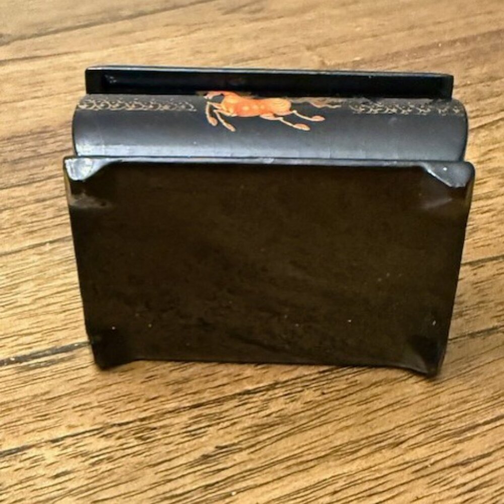 Russian Palekh Troika Horses Laquer Trinket Box - Picture 14 of 14